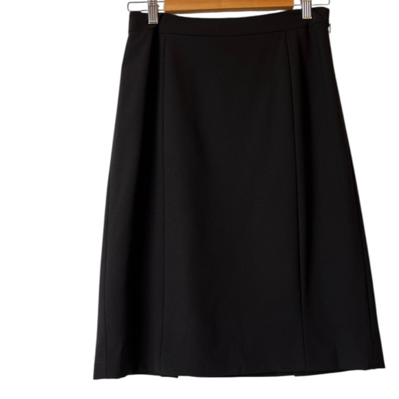Lafayette 148 New York Skirt Size 4 Black Wool Blend Double Vent Pencil academia - Picture 3 of 16